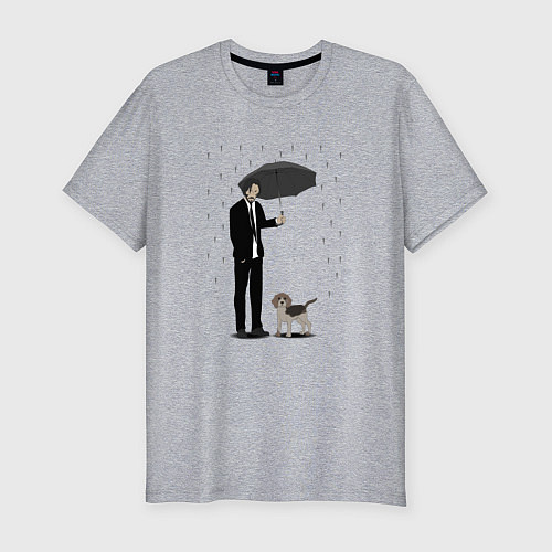 Мужская slim-футболка John Wick / Меланж – фото 1