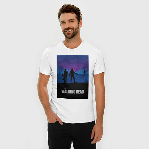 Мужская slim-футболка Ходячие мертвецы / Белый – фото 3