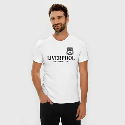 Мужская slim-футболка Liverpool FC / Белый – фото 3