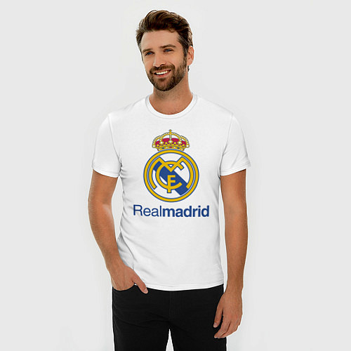 Мужская slim-футболка Real Madrid FC / Белый – фото 3