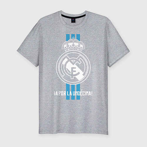 Мужская slim-футболка Real Madrid FC / Меланж – фото 1