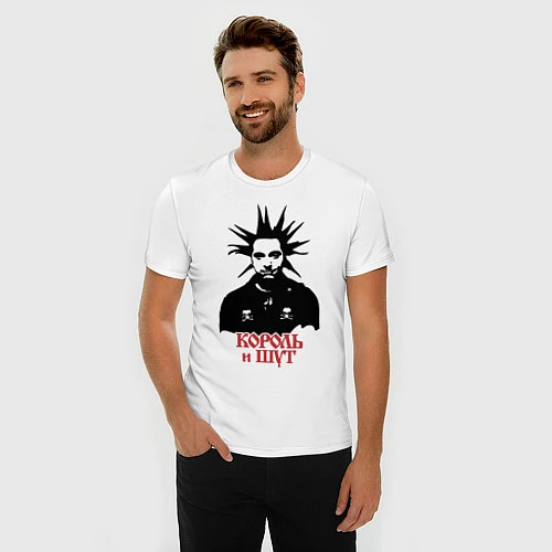 Мужская slim-футболка Король и Шут / Белый – фото 3