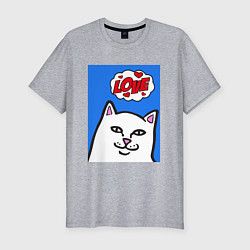 Футболка slim-fit Love cat, цвет: меланж