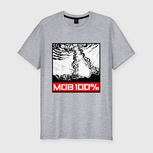 Мужская slim-футболка Mob 100% Z / Меланж – фото 1
