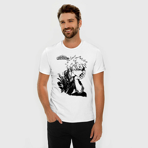 Мужская slim-футболка Моя геройская академия / Белый – фото 3