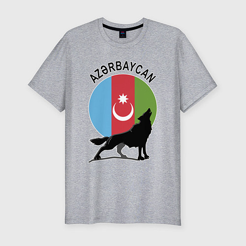 Мужская slim-футболка Азербайджан / Меланж – фото 1
