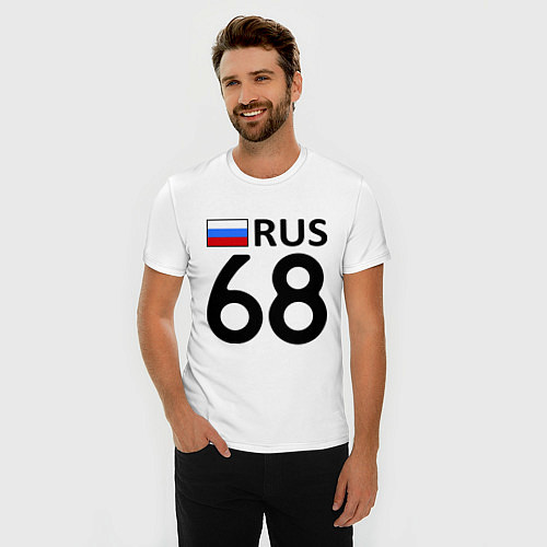 Мужская slim-футболка RUS 68 / Белый – фото 3