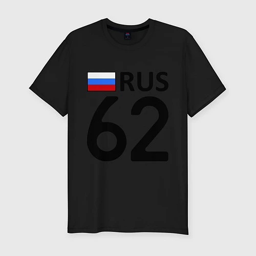 Мужская slim-футболка RUS 62 / Черный – фото 1