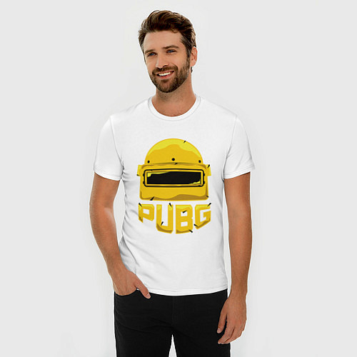 Мужская slim-футболка PUBG / Белый – фото 3