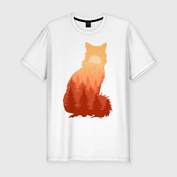 Футболка slim-fit Лиса, цвет: белый