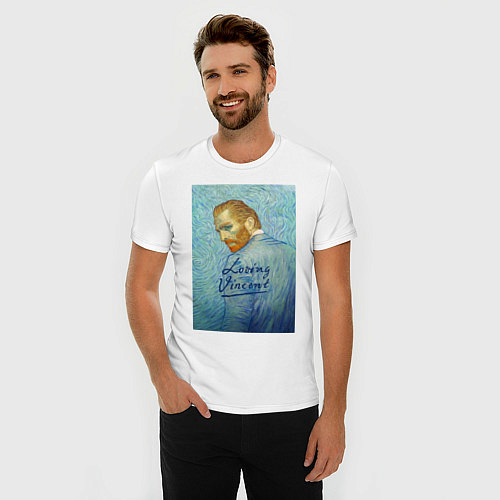 Мужская slim-футболка Ван Гог / Белый – фото 3