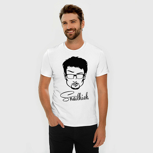 Мужская slim-футболка Snailkick / Белый – фото 3