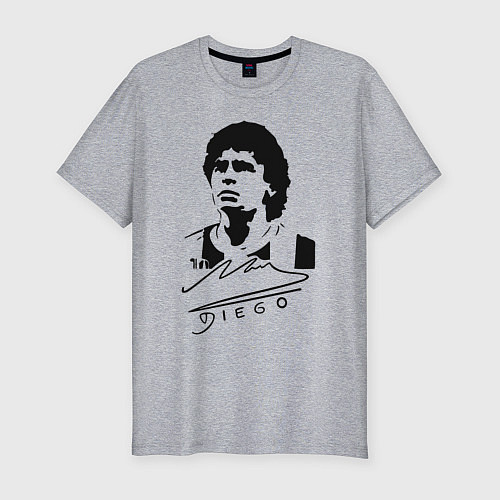 Мужская slim-футболка Diego Maradona / Меланж – фото 1