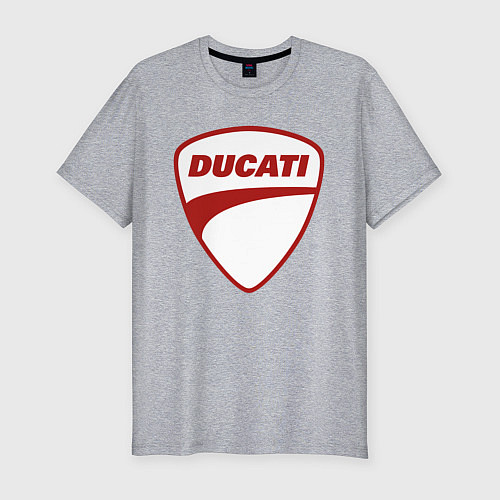 Мужская slim-футболка Ducati Logo Дукати Лого Z / Меланж – фото 1