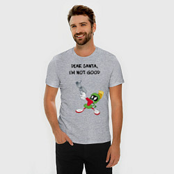 Футболка slim-fit Dear Santa, Im not good, цвет: меланж — фото 2