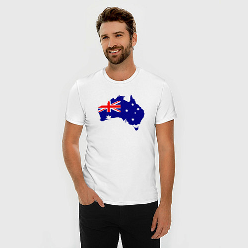 Мужская slim-футболка Австралия / Белый – фото 3