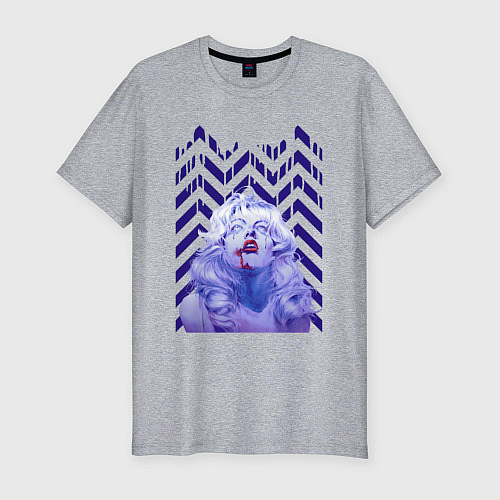 Мужская slim-футболка Твин пикс / Меланж – фото 1