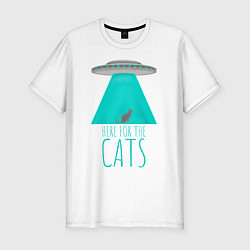 Футболка slim-fit Here for the Cats, цвет: белый