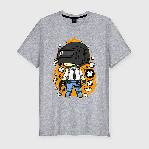 Мужская slim-футболка PUBG / Меланж – фото 1
