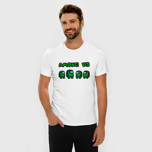 Мужская slim-футболка Among Us Turtles Z / Белый – фото 3