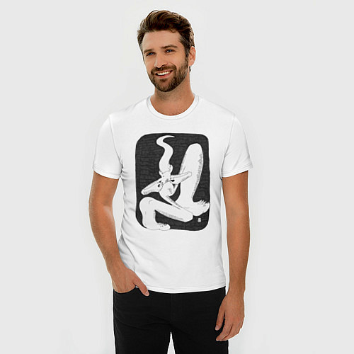 Мужская slim-футболка Похоть / Белый – фото 3