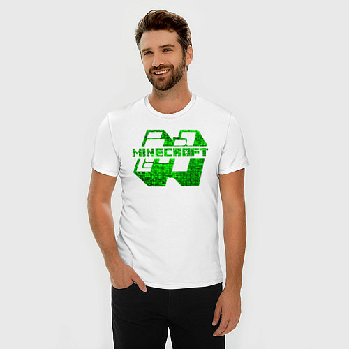 Мужская slim-футболка Minecraft / Белый – фото 3