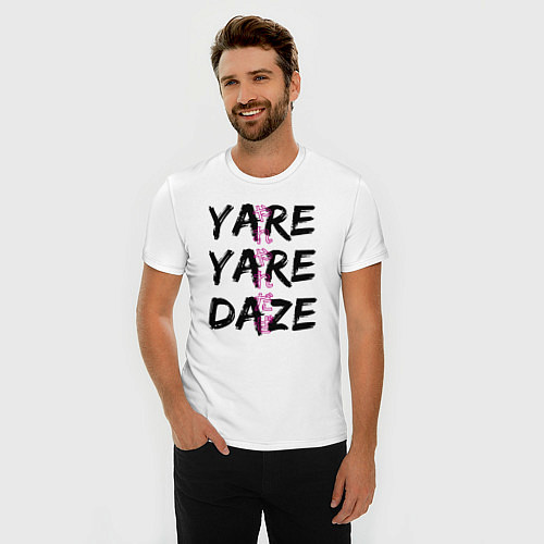 Мужская slim-футболка YARE YARE DAZE / Белый – фото 3