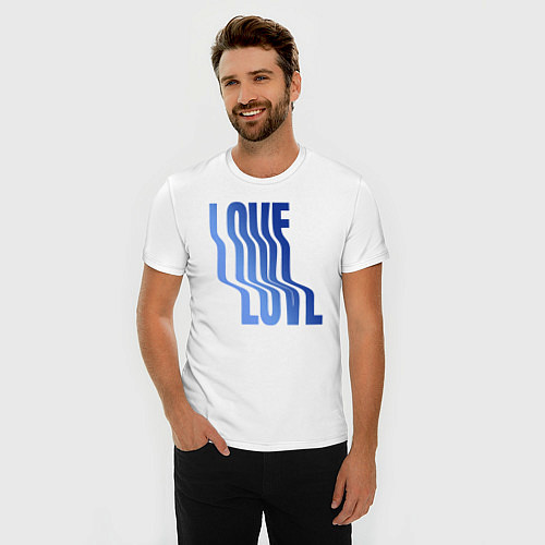 Мужская slim-футболка Love / Белый – фото 3