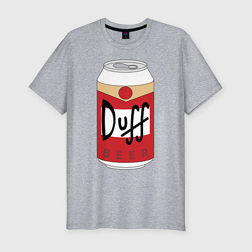 Мужская slim-футболка Duff Beer / Меланж – фото 1