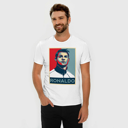 Мужская slim-футболка CRISTIANO RONALDO / Белый – фото 3