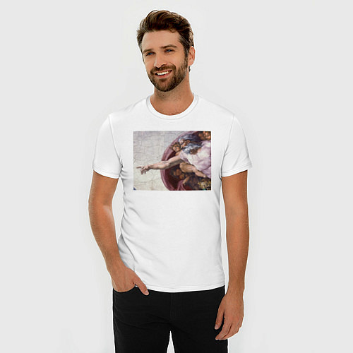 Мужская slim-футболка Искусство / Белый – фото 3