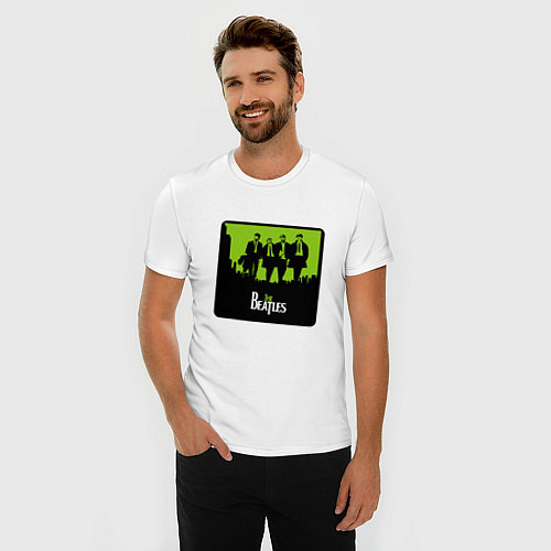 Мужская slim-футболка Ливерпульская четверка Beatles / Белый – фото 3
