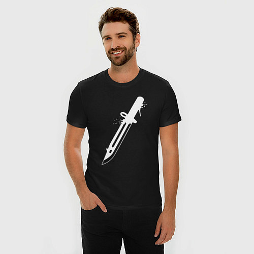 Мужская slim-футболка Bayonet Knife CSGO Gaming / Черный – фото 3