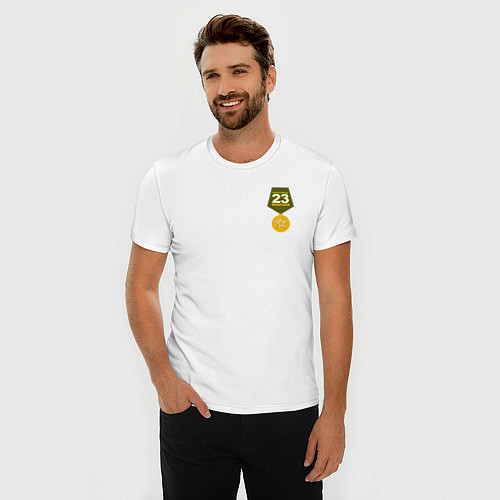 Мужская slim-футболка Медаль / Белый – фото 3