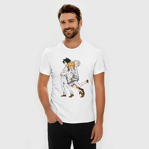 Мужская slim-футболка Обещанный Неверленд / Белый – фото 3