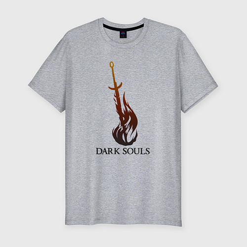 Мужская slim-футболка Dark Souls - Bonfire / Меланж – фото 1