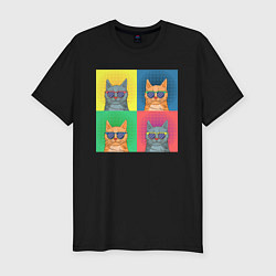 Футболка slim-fit Pop Cat, цвет: черный