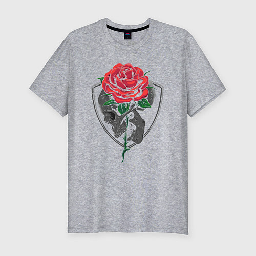 Мужская slim-футболка Skull&Rose / Меланж – фото 1