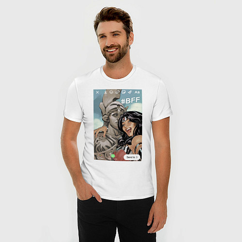 Мужская slim-футболка WONDER WOMAN InstStory / Белый – фото 3