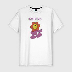 Футболка slim-fit Good Vibes, цвет: белый