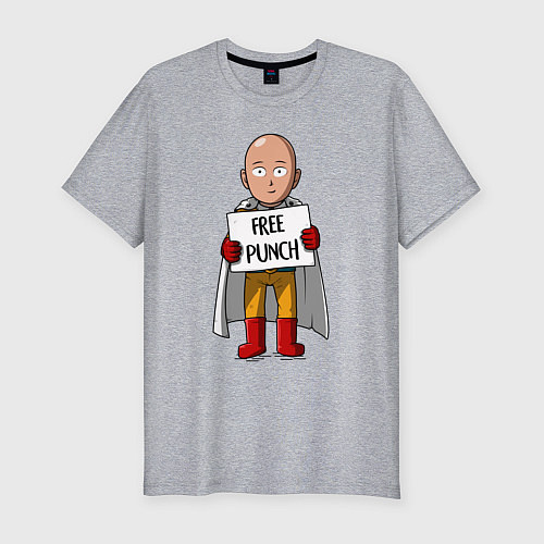 Мужская slim-футболка One-Punch Man / Меланж – фото 1