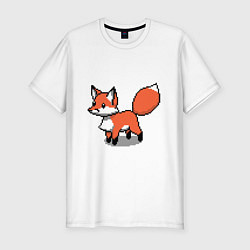 Футболка slim-fit Minecraft Pixel art fox, цвет: белый