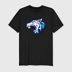 Футболка slim-fit WOLF art, цвет: черный