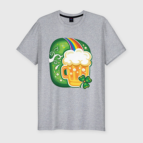 Мужская slim-футболка Традиционное питье на Патрика / Меланж – фото 1
