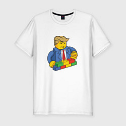 Футболка slim-fit Lego Donald Trump - Президент Дональд Трамп констр, цвет: белый