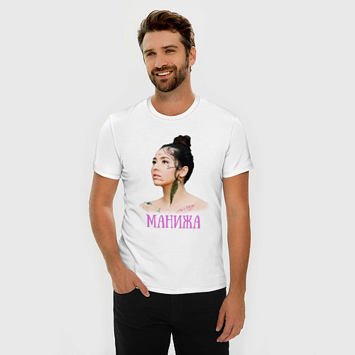 Мужская slim-футболка Манижа Manizha / Белый – фото 3
