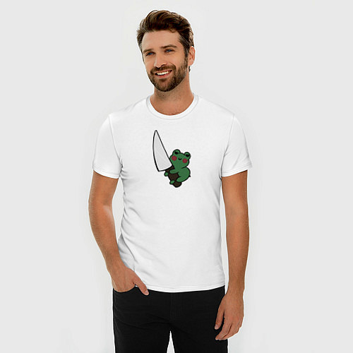 Мужская slim-футболка Злая лягушка / Белый – фото 3