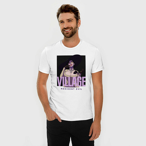Мужская slim-футболка Resident evil vampire / Белый – фото 3