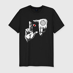 Футболка slim-fit Алукард, Хеллсинг, цвет: черный