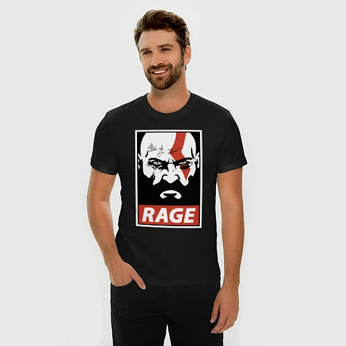 Мужская slim-футболка RAGE GOW / Черный – фото 3